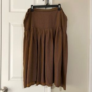 Vintage Liz‎ Claiborne Brown Pleated Skirt Size 14P
